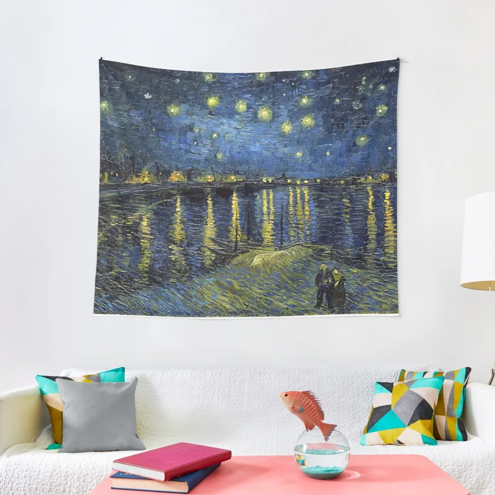 

1888-Vincent van Gogh-Starry Night-72x92 Tapestry Bedroom Organization And Decoration Decoration Bedroom Tapestry