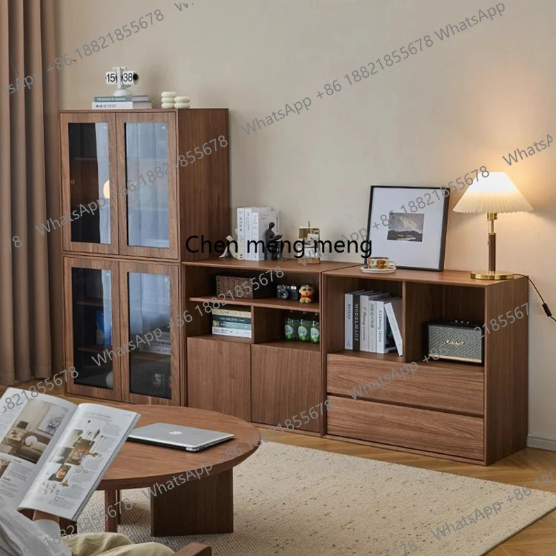 Librería de Madera Maciza Americana, Estilo Simple, Mueble de Almacenamiento Bajo, Mueble de Oficina, Mueble para Libros, Mueble para el Hogar, Estantería Industrial