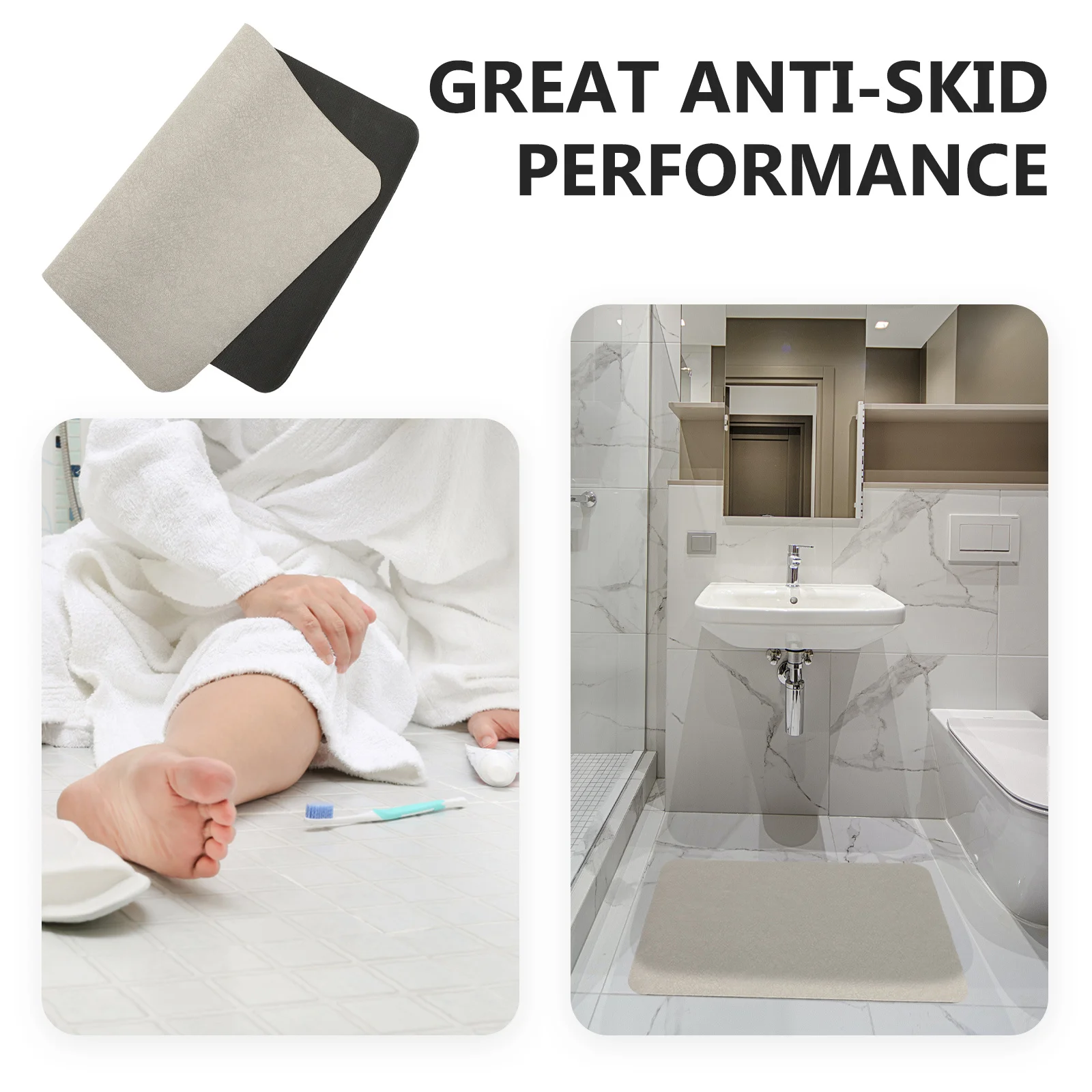 

Soft Diatom Mud Bathroom Mat Quick-Dry Non-Slip Water Absorption Floor Mat for Toilet Door Entryway Rug Bathroom Mats