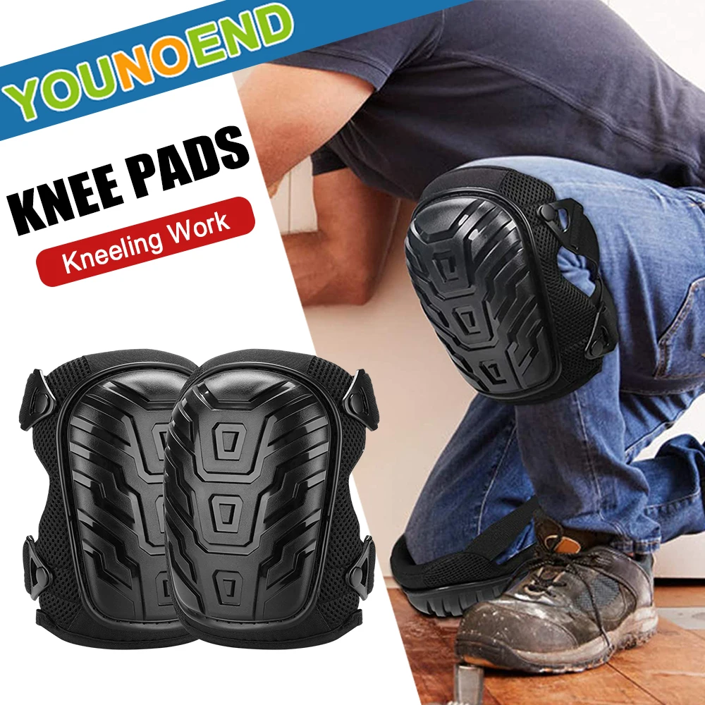 1Pair Professional Work Knee Pads Heavy Duty Shell with Adjustable Easy-Fix Clips for Gardening,Construction,Flooring,Cleaning