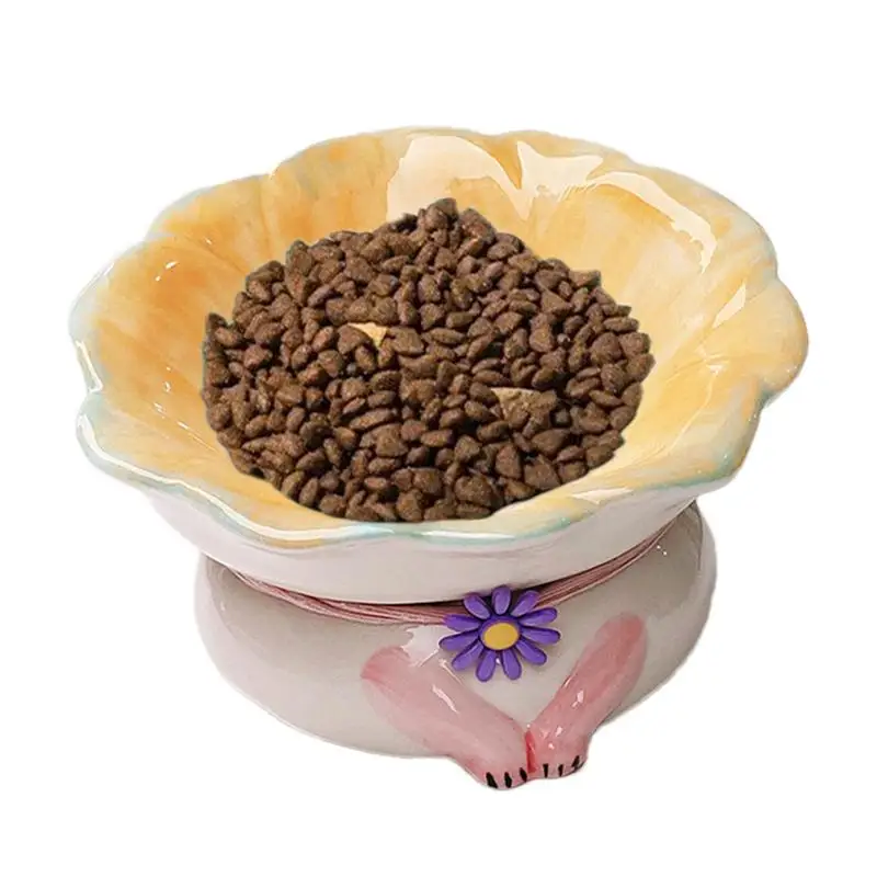 Raised Cat Bowls For Indoor Cats Slanted Elevated Cat Dish Cat Bowls Pet Feeder Bowl Elevated 15 Tilted Raised Feeding Bowl With