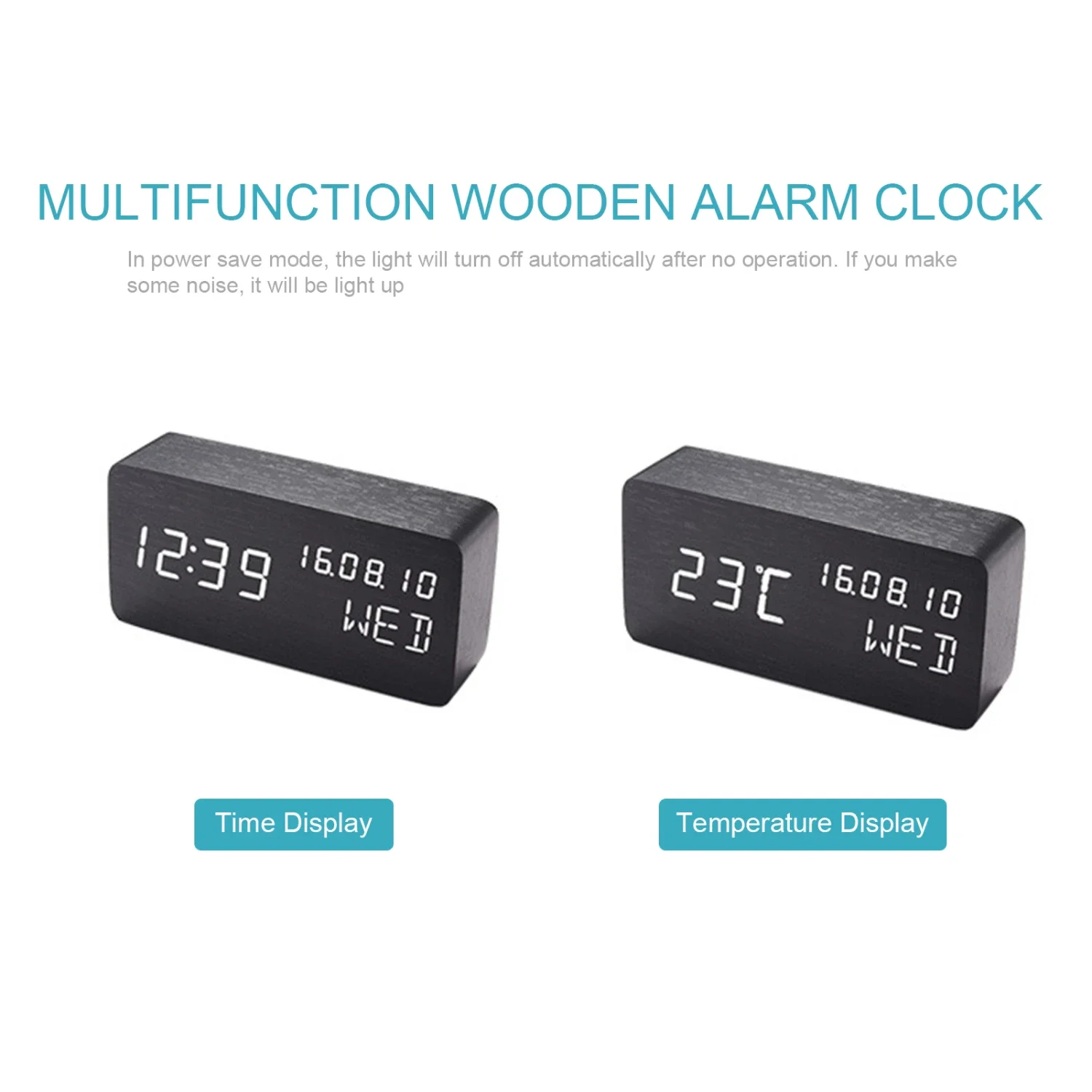 Enhance your stylish home with this contemporary, sleek, and chic wooden digital alarm clock to elevate your bedroom ambiance. M