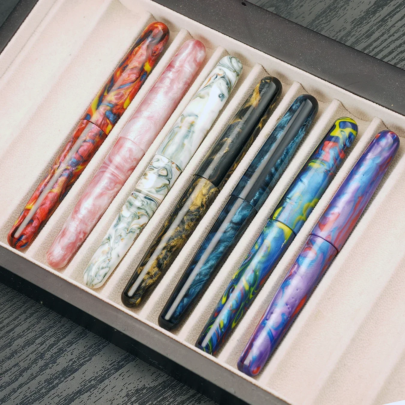 Fuliwen 017 Resin Fountain Pen EF/F/M Nib Big Size Ink Pen Luxury Unique Irregular Patterns Gift Pen for Office Business