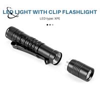 A28F-Flashlight Pen Torch Super Small Mini AAA XPE-R3 LED Lamp Belt Clip Light Pocket Torch With Holster