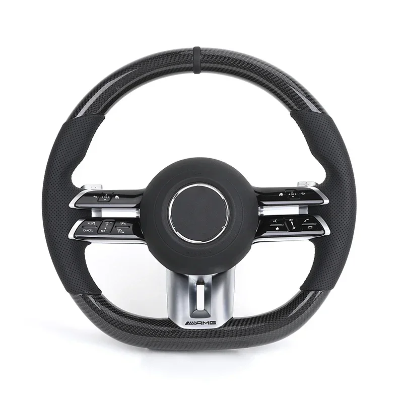 

Custom Lenkrad Half Perforated Leather Carbon Steering Wheel for Mercedes Benz W463 W219 C217 W217 CLS W218 W166 W205 W211 GLC