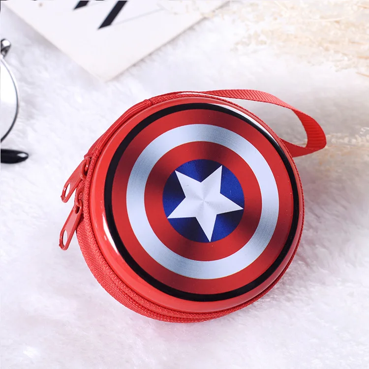 Marvel Spider-Man Across The Spider-Verse Coin Purses New Movie PVC Captain America Iron Man Headphones Storage Bags Mini Wallet