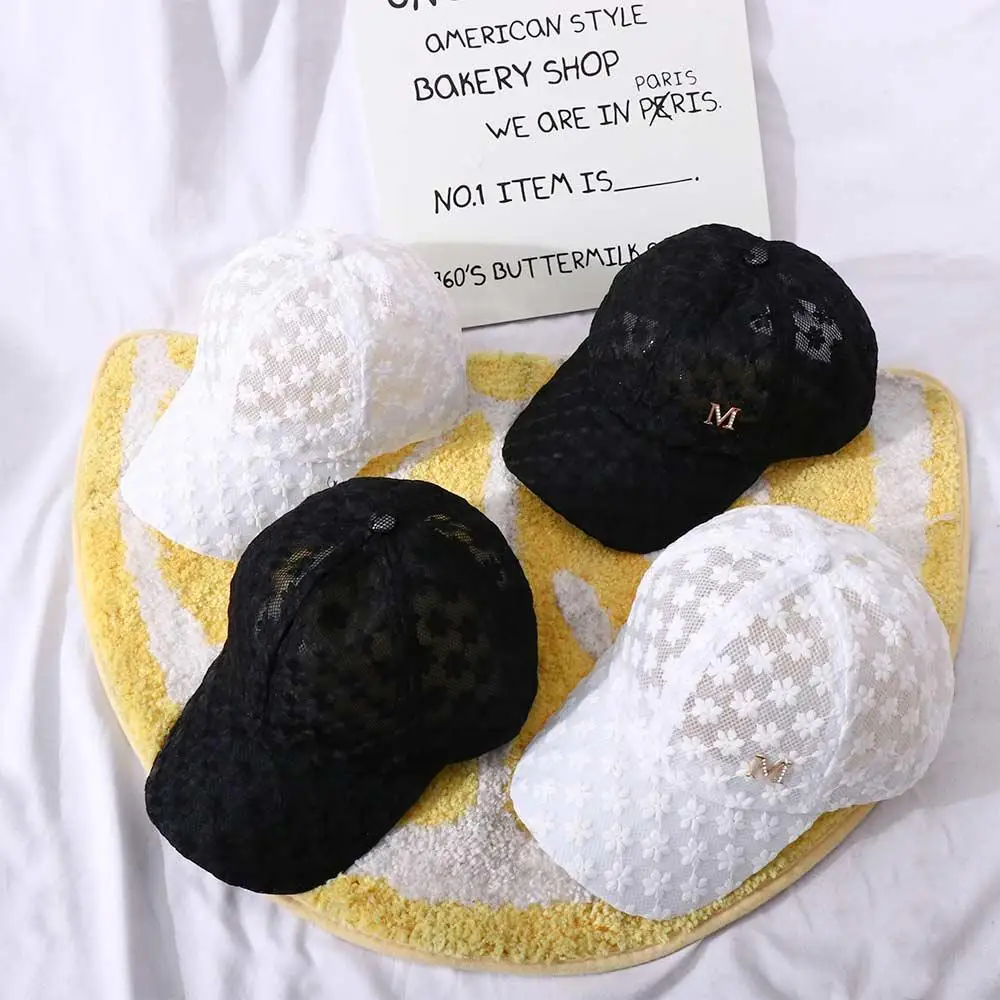 

Breathable Adjustable Girls Women Korean Hip Hop Lace Visors Cap Flower Baseball Cap Mesh Hat