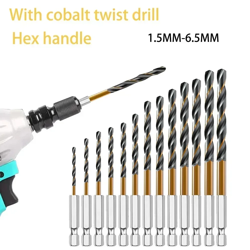 

1pc Drill Bit Hss Titanium Coated Drill Bit 1/4 "hex Shanks Drilling Bit For Wood Plastic Metal Drilling Bit Woodworking Tools