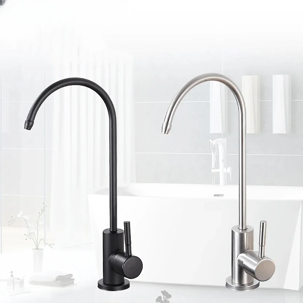 SUS304 Stainless Steel Water Filter Faucet Straight Drinker Tap For Sink Drinking Reverse Osmosis Purifier Kitchen Accessories