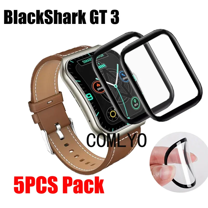 5PCS For Blackshark gt3 Smart watch Screen Protector Protective 3D Full Cover Curved Soft Film