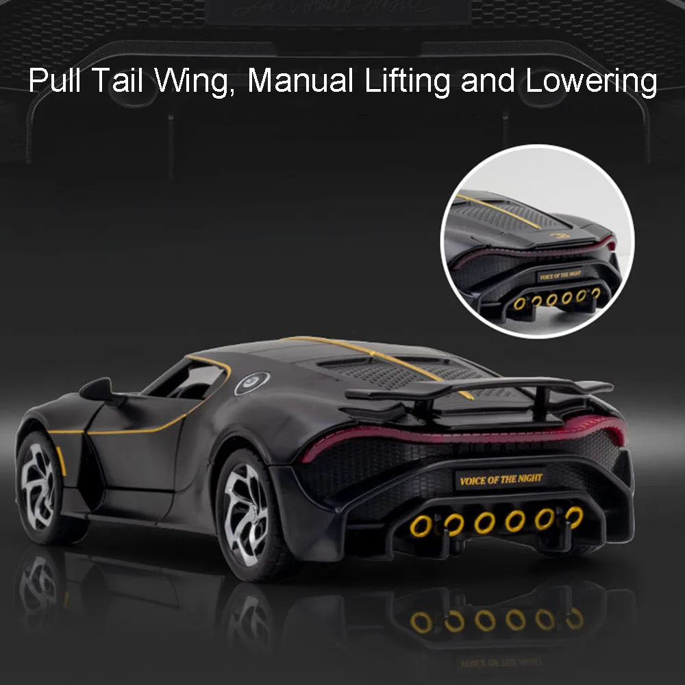 1:24 La Voiture Noire لعبة مجسمة سيارات رياضية سبيكة دييكاست السوبر سيارات الصوت ضوء الأبواب مفتوحة التراجع للبنين ألعاب تعليمية #6