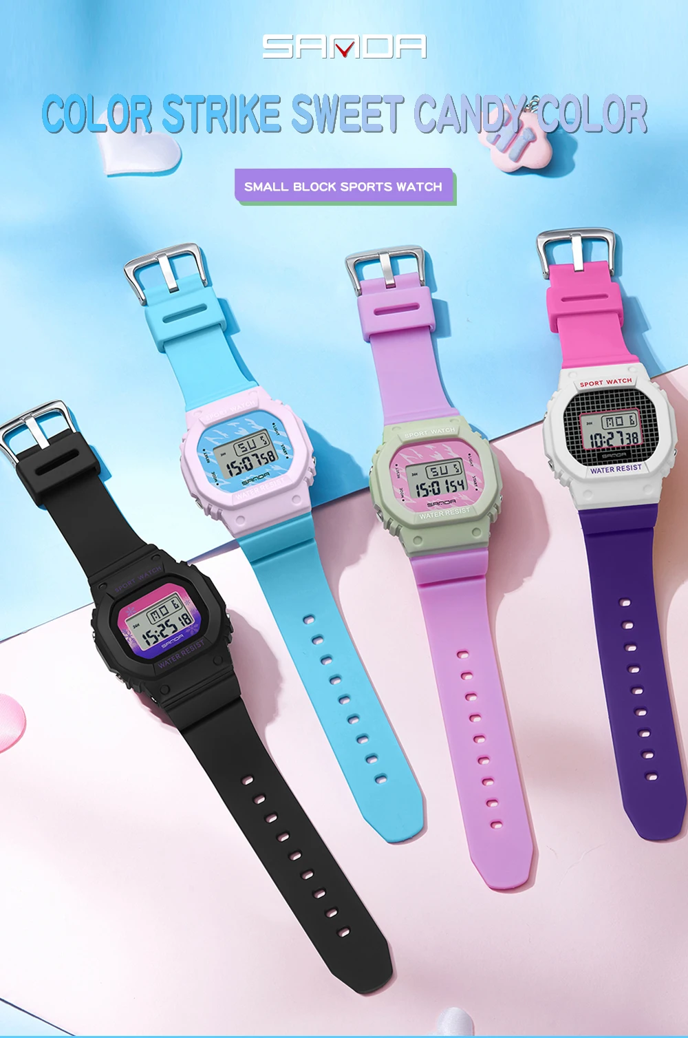 SANDA Jungen Mädchen LED Digitaluhr Kinder Sportuhr für wasserdichte elektronische Uhr Kinder im Freien Casual Geschenkuhr – Detail 1