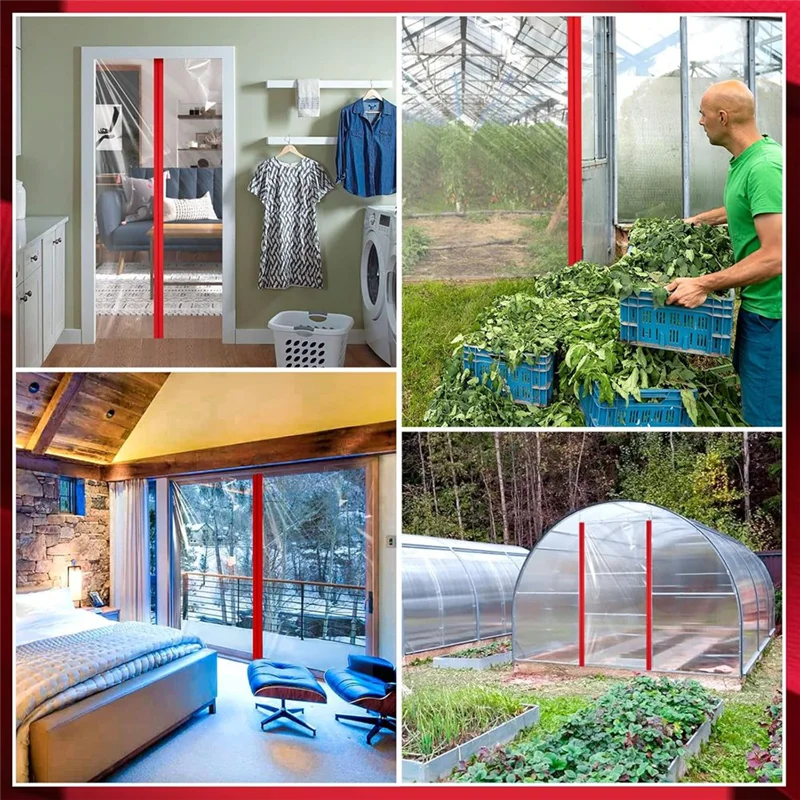 A59E-6 шт. молния для пылесборника, самоклеящаяся защитная молния для дверей, молния для теплицы, пылезащитная палатка