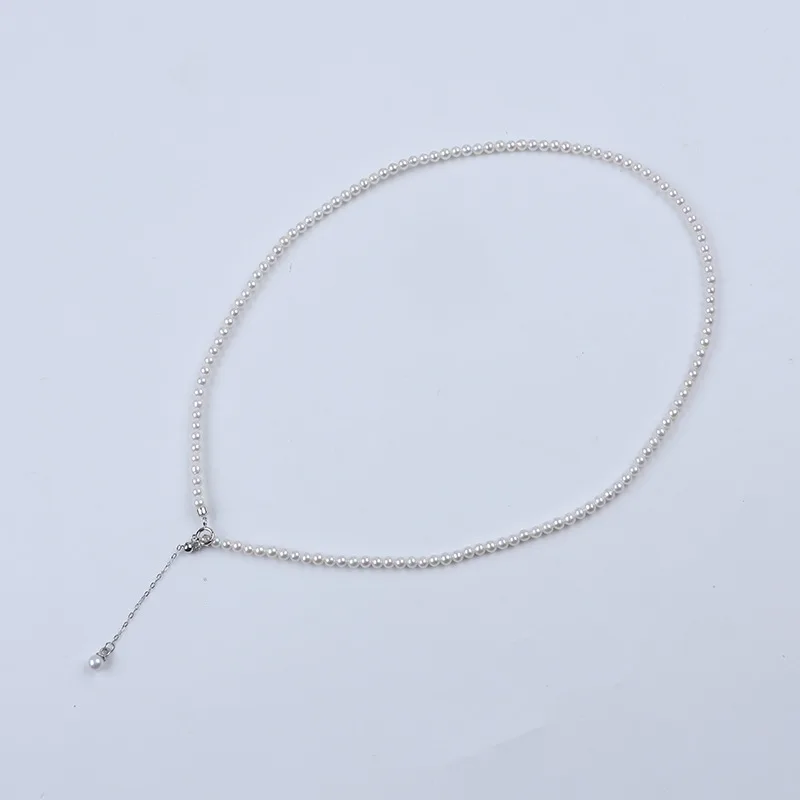 

Freshwater Pearl Round Bead Necklace 3-3.5Mm Mother'S Day S925 Silver