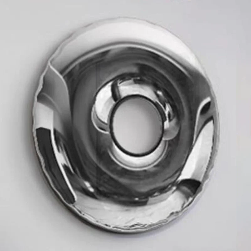 Durable FRP Sculpture Luxury Stainless Steel Electroplated Donut  Wall Art Modern Round Home Décor for Living Room Dining Area
