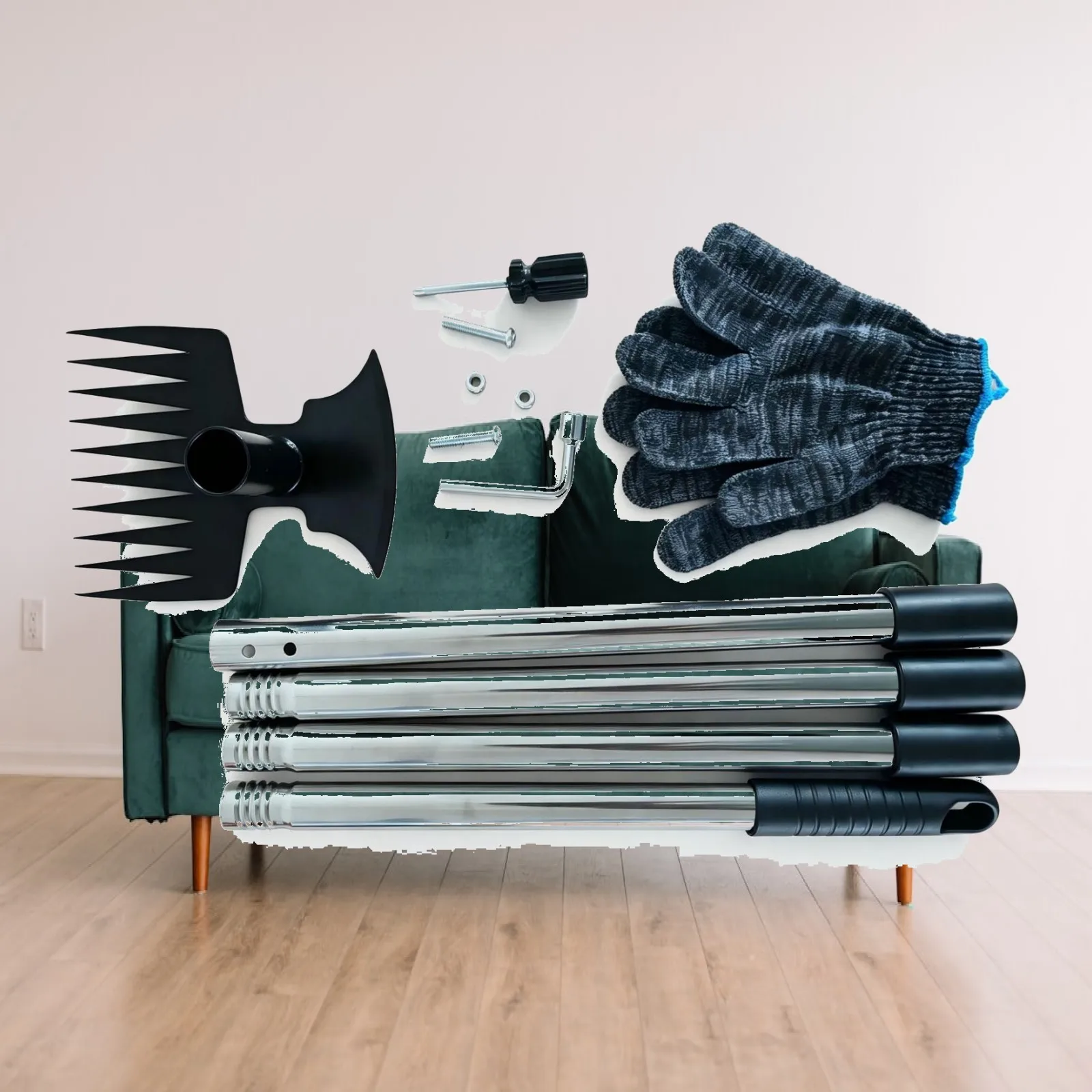 Hand Weeding Rake with Hoe Attachment for Flower Beds Patios and Backyard Maintenance