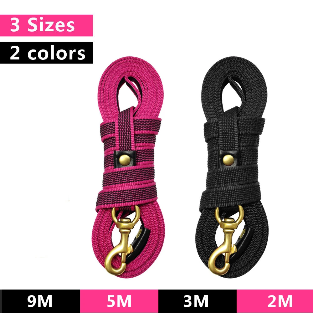 Laisse de suivi pour chien robuste 2/3/5/9M, en corde de nylon durable, pour l'entraînement, la longe pour chien et cheval, et la rappel-obéissance