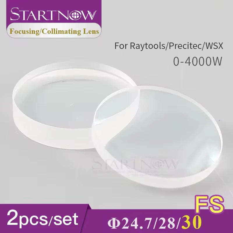 Startnow Laser światłowodowy skupiający sferyczną soczewkę kolimacyjną Dia.25 28 30mm dla 1064nm Precitec Raytools 4KW WSX 2 szt. Soczewka wypukła
