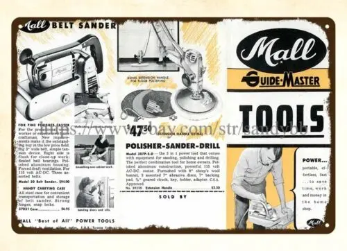 1953 Mall Tool Co Chicago IL wood working metal work Guide-Master Tools metal ti