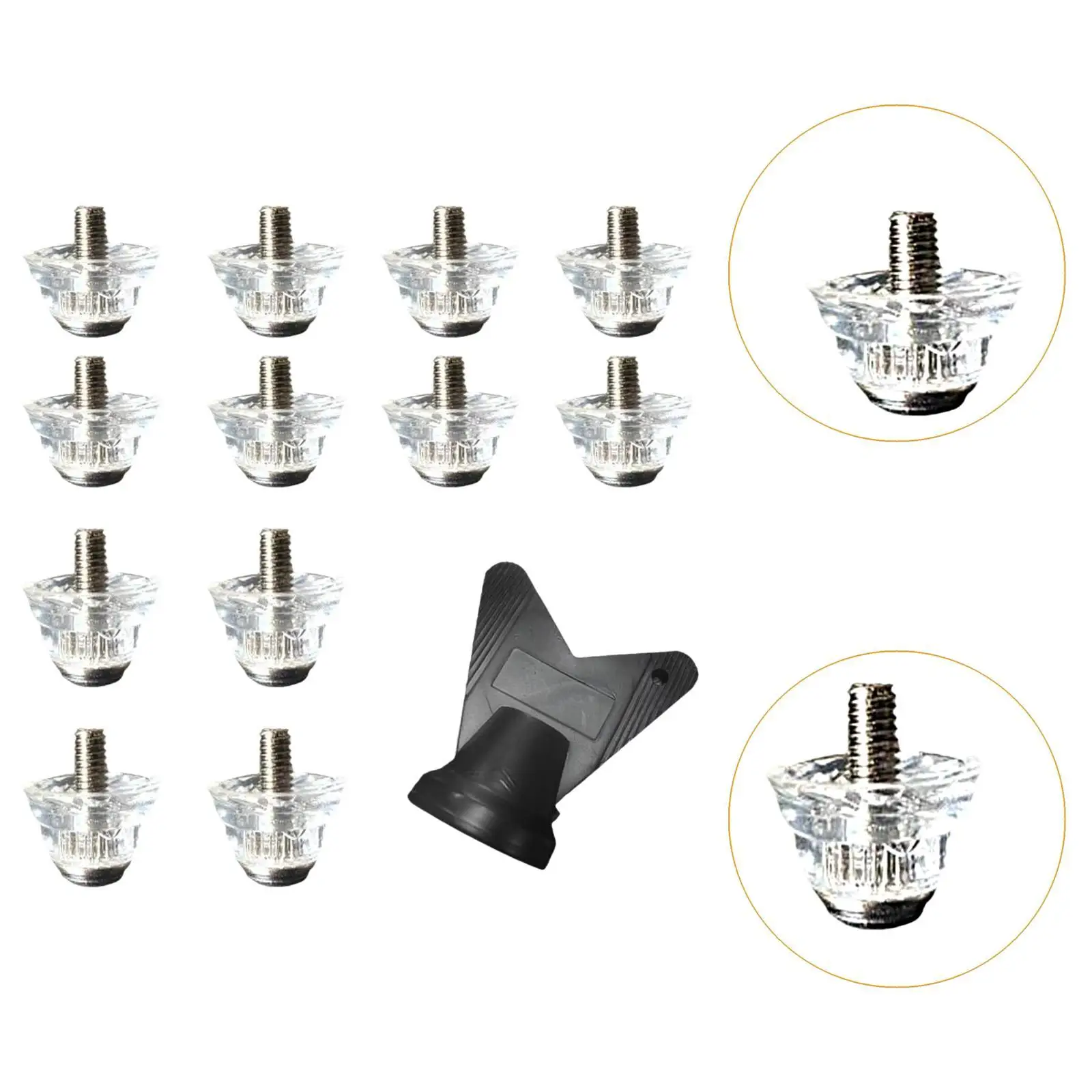 

12 шт. футбольных шипов для бутс, прочные, устойчивые, с резьбой M5, нескользящие, для твердого грунта, профессиональные шипы для регби и легкой атлетики