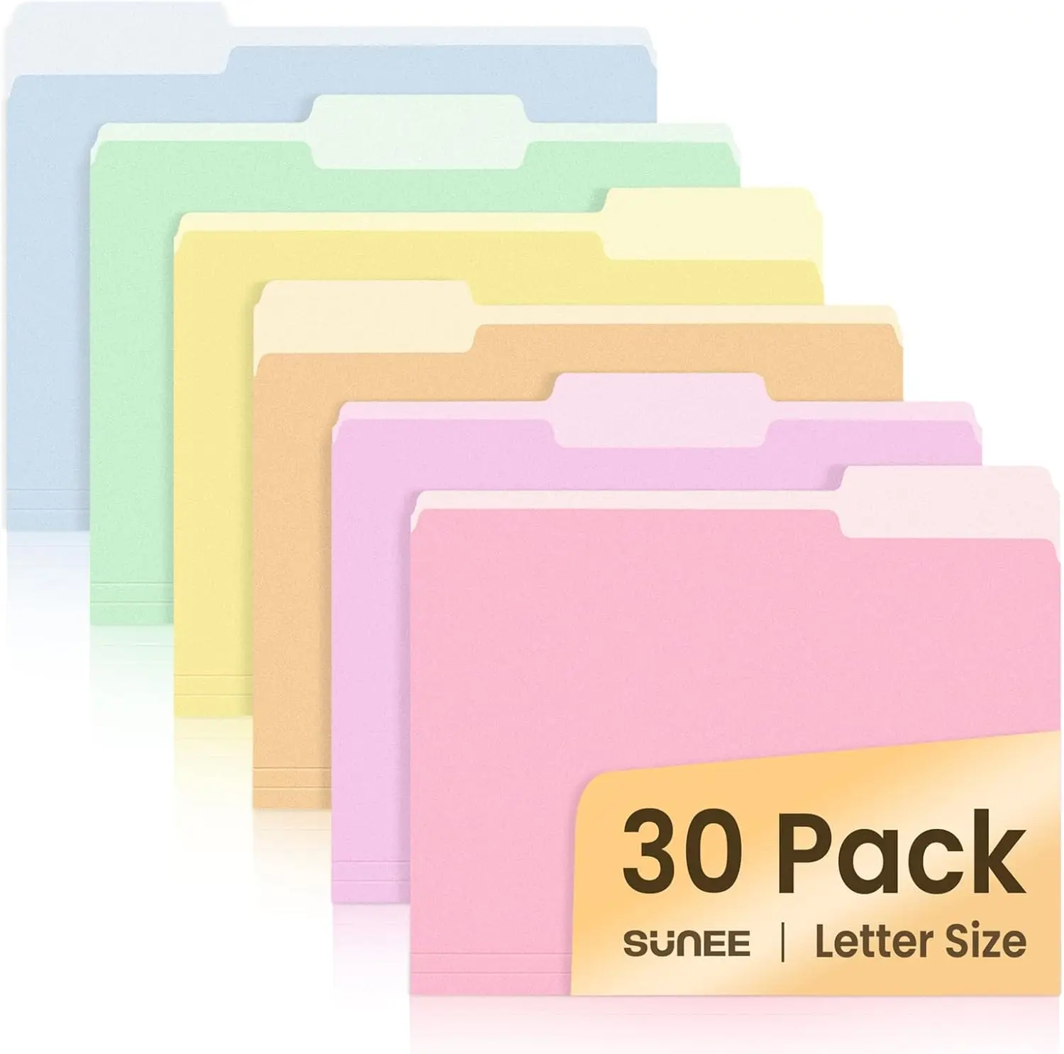 

30-Pack Colorful Manila File Folders, Letter Size 8.5x11 Inches, 6 Bright Colors for Home Office School Organization