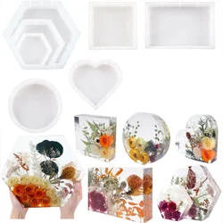 DIY Book Pillow Crystal Epoxy Resin Mold Various Sizes Large Geometry Hexagon Mirror Silicone Mould