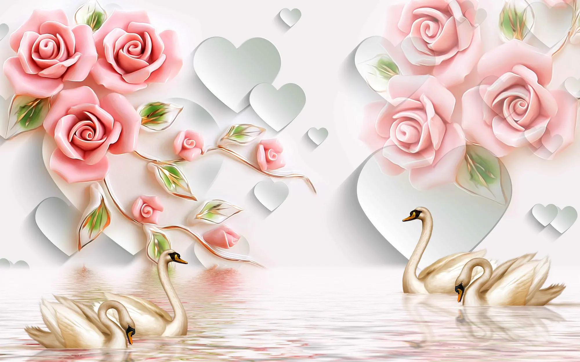 

Пользовательские фрески любого размера, роскошные ювелирные изделия с цветочным тиснением для гостиной, спальни, ТВ-фон, украшение интерьера, стены, 3d обои