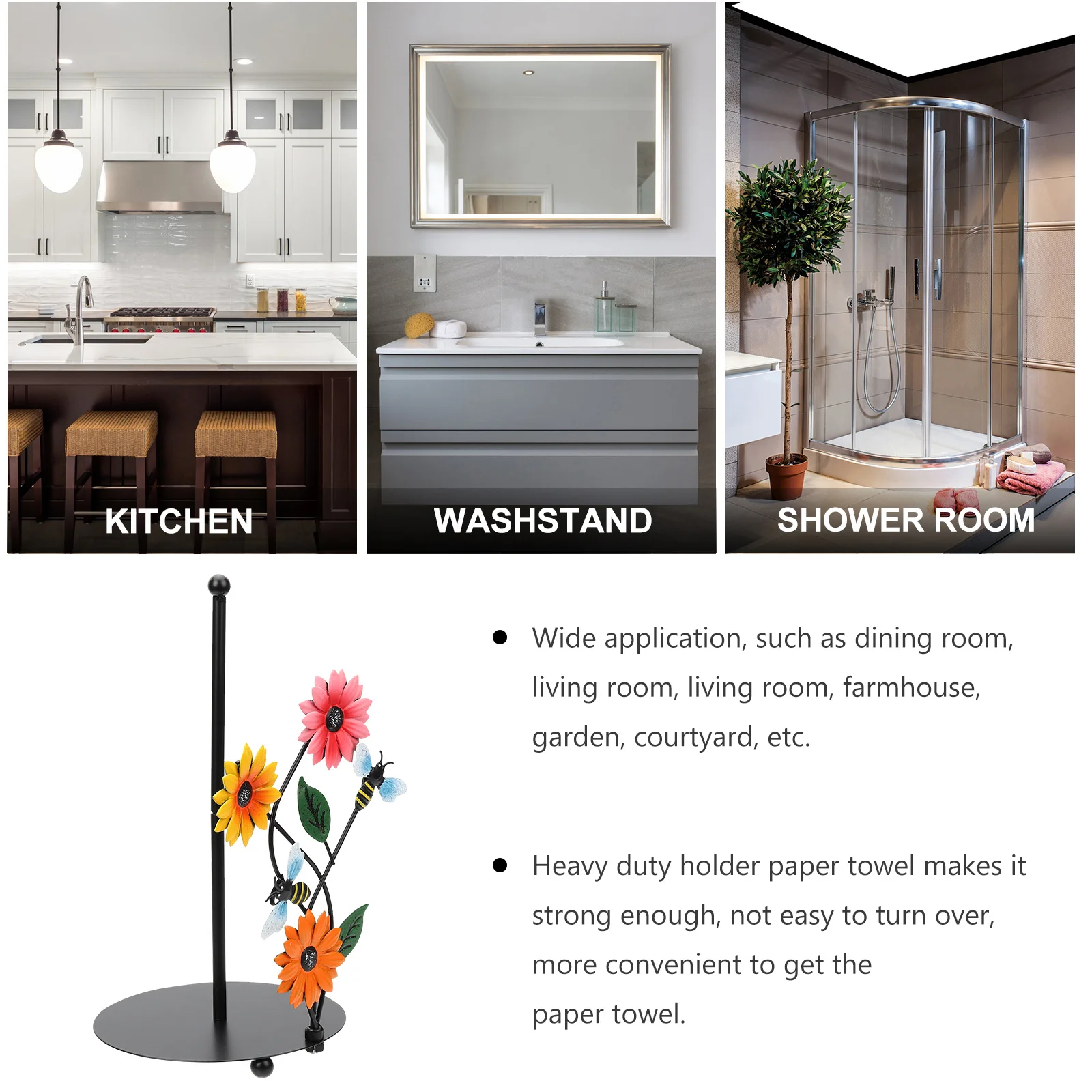 

Metal Sunflower Paper Towel Holder Kitchen Tissue Rack For Bathroom Home Decor Napkin Organizer Farmhouse Countertop Dish