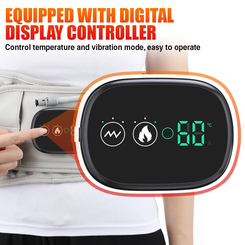 Inflatable Waist Massager Heated Vibration Massage Back Airbag Support Belt Lumbar Protect Brace Blood Circulation Muscle Relax