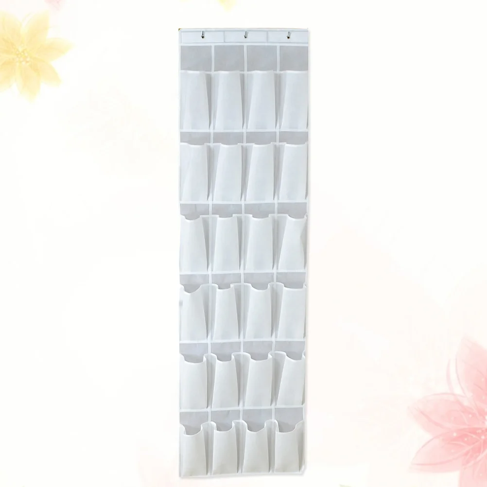 

Door Shoes Storage Hanging Bag Practical Cloth Storage Hanging Bag for Key Phone Shoe Sundries (White,24pcs Pockets)