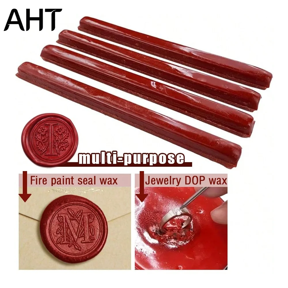 

AHT Premium Red Jewelry Setting Wax Sticks Box High Temp Resistant Sealing Wax for Gold Silver Inlay & Repair Wax Stick Jewelry