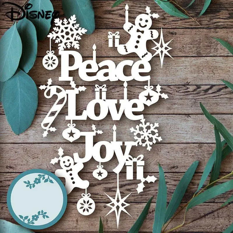 Peace Love Joy Christmas Word Metal Cutting Dies Sentiments Stencils For Scrapbooking Decorative Handcraft Die Cutting Template