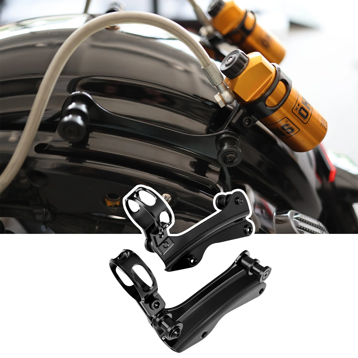 Black Pro-4 Docking Hardware for Remote Reservoir for Harley Touring 2014-2026 Easy to Install Motorcycle Accessories