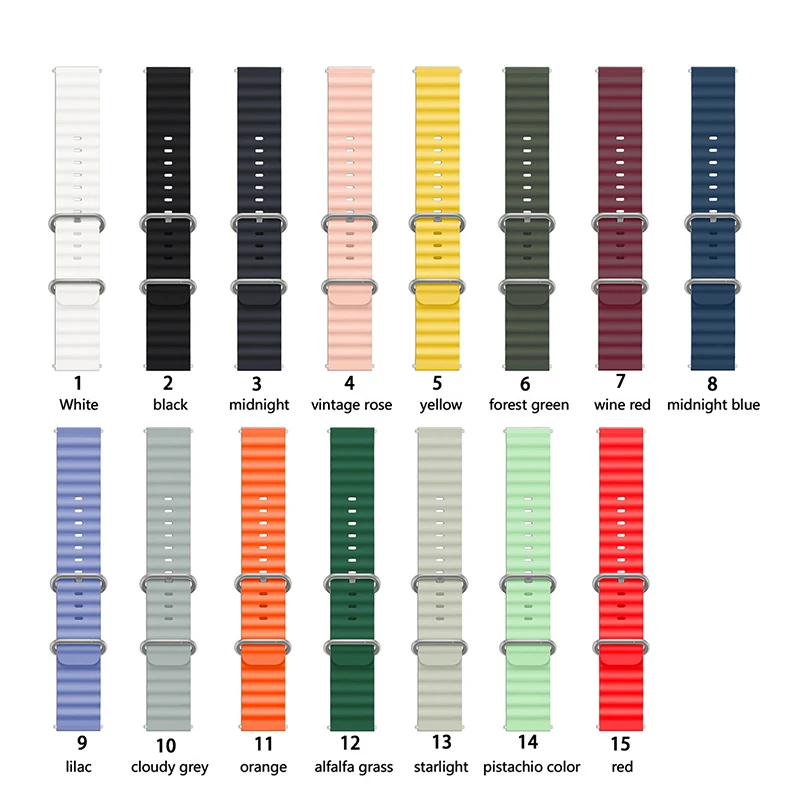 20mm 22mm Ocean Silicone Watch Band Strap For Garmin Venu SQ music/Venu 2 Plus Vivoactive 3 Forerunner 645 245 55 158 wristband