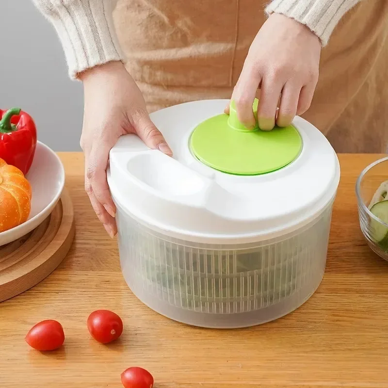 Kitchen Salad Lettuce Spinner Vegetable Washer Dryer Cucumber Potato Cutter Vegetable Dehydrator Fruit Drain Basket Kitchen Tool