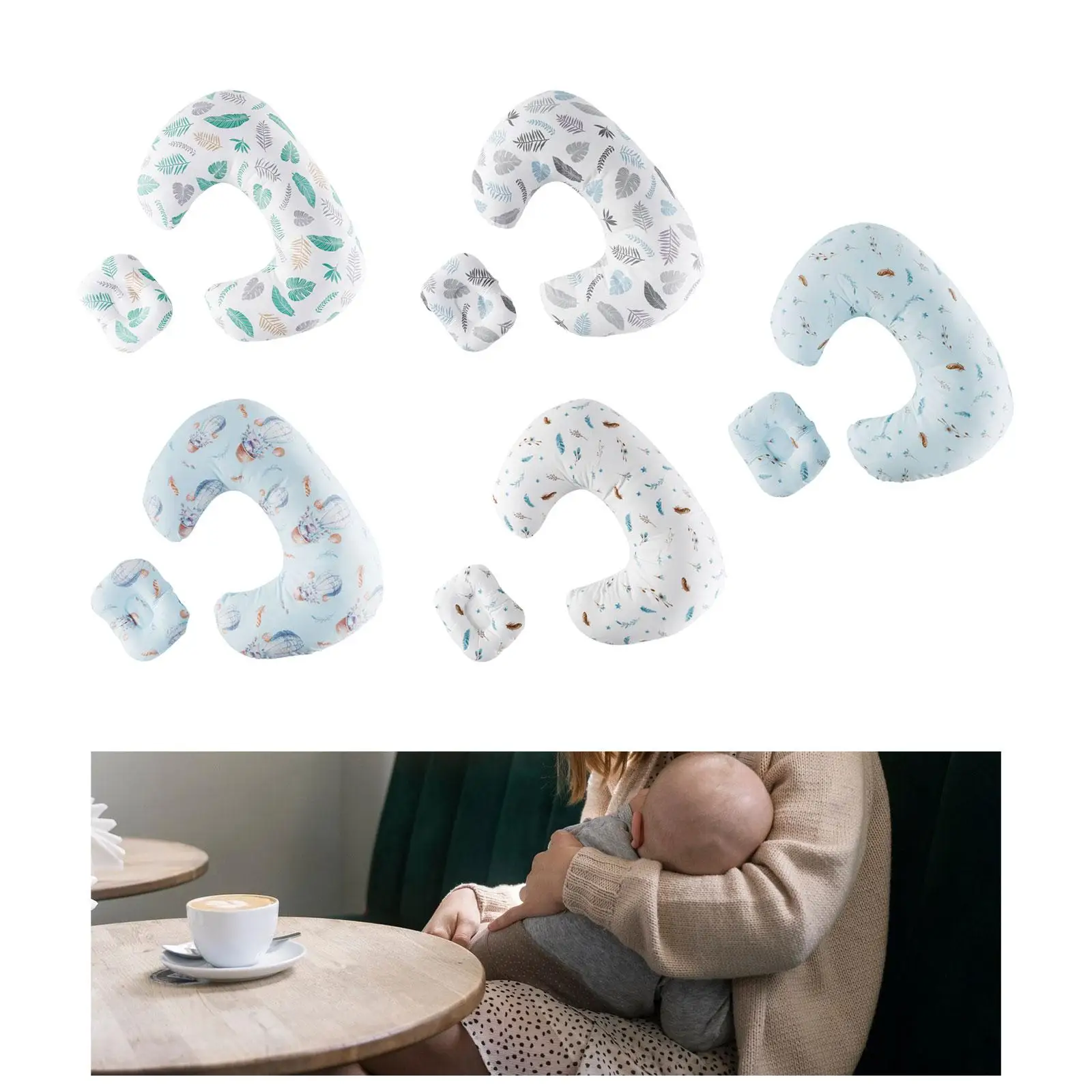 Voedingskussen Ondersteuningskussen Baby Borstvoeding met afneembare hoes Voeden Taillekussen voor borstvoeding Flesvoeding Moeder