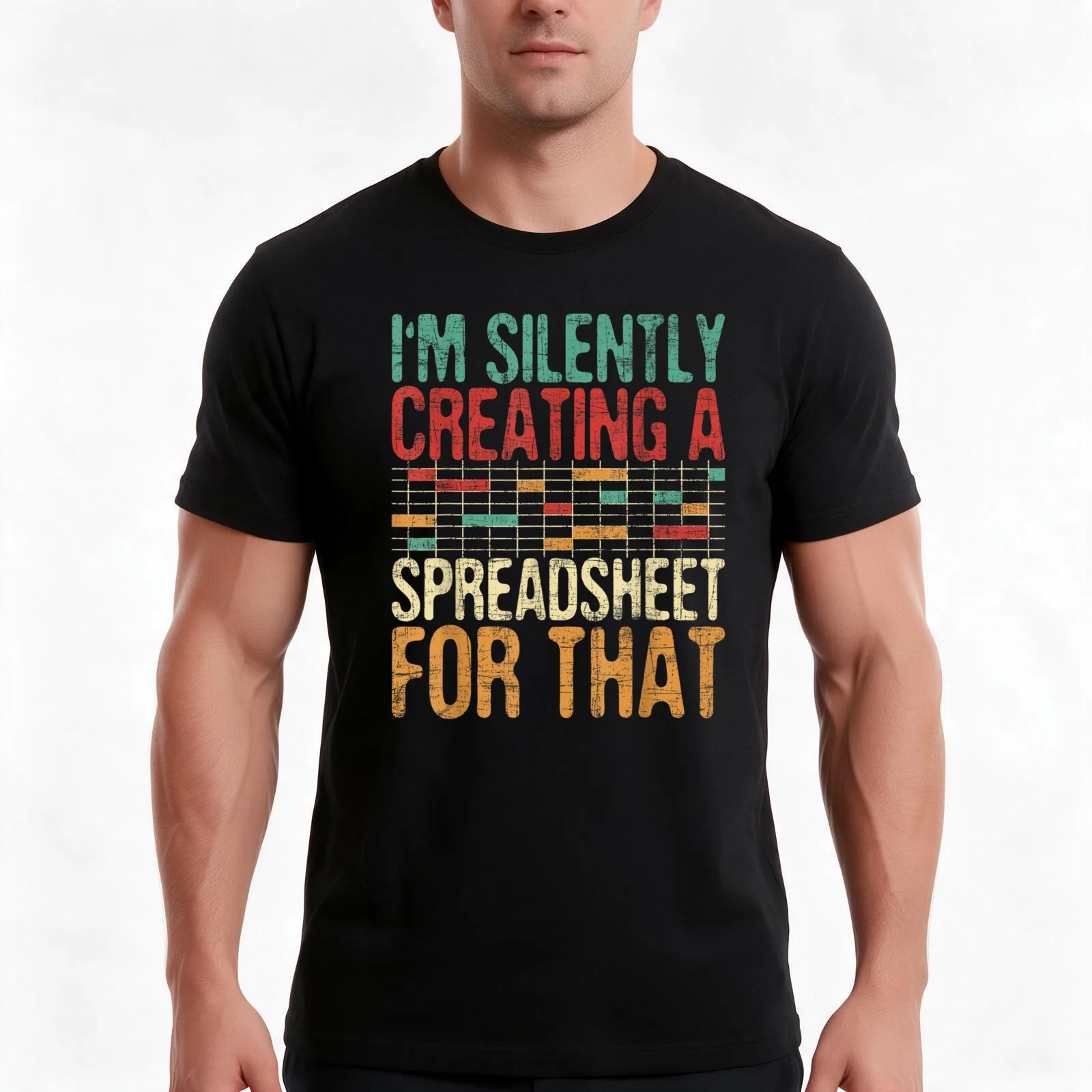 I'm Silently Creating A Spreadsheet For That T-Shirt, Summer Casual Cotton Tee, Oversized Streetwear Tops, Vintage Graphic Print