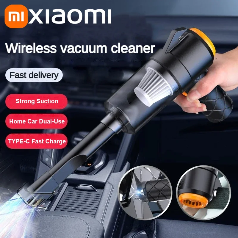 مكنسة كهربائية Xiaomi متعددة الأغراض، شحن لاسلكي، شفط ونفخ ثنائي الاستخدام بدون فرش، سيارة صغيرة محمولة باليد عالية الطاقة