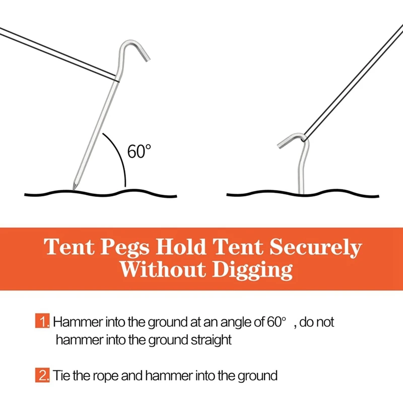 4Piece Aluminum Tent Pegs Hexagon Tent Stakes With Hook 7 Inches Long Canopy Pegs Tent Pegs Aluminum Alloy