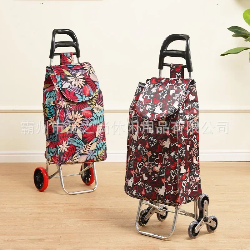 Shopping Cart The Elderly Shopping Cart Climbing Stairs Small Hand Cart Cloth Bag Tie Rod