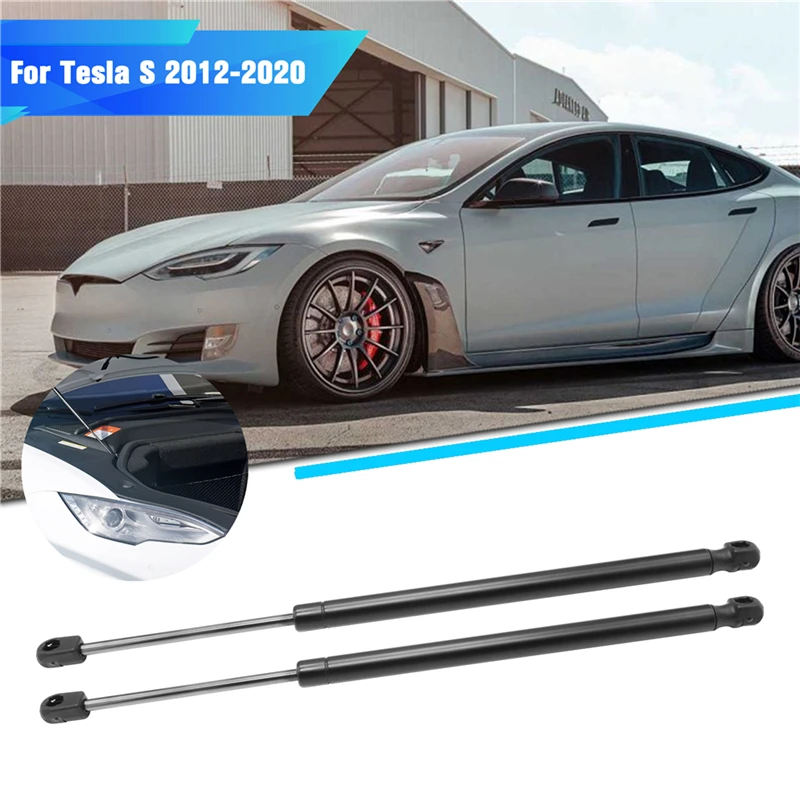 

2pcs Car Front Bonnet Hood Gas Lift Support Shock Struts Black For Tesla S 2012-2020 Auto Accessories PM3870