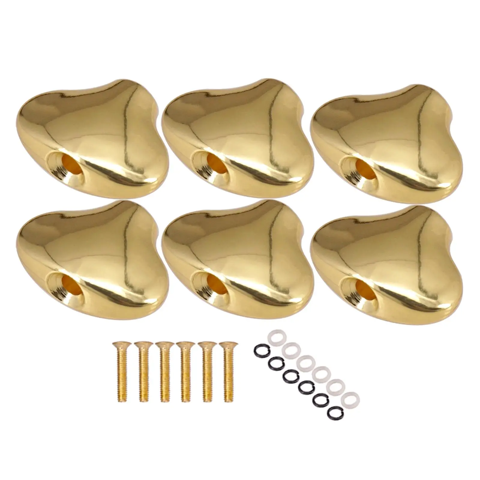 6pcs Guitar Tuning Pegs Caps Machine Head Classical Guitar Replacement Buttons Knobs for Acoustic Folk Guitar