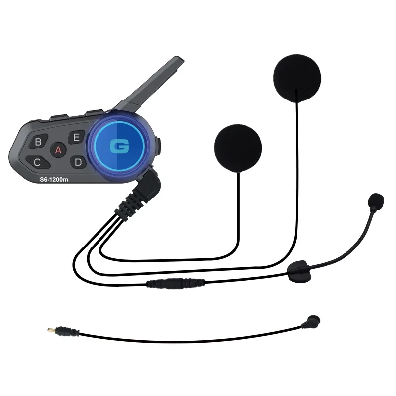 S6 1200m Tooth Helmet Headphones Waterproof 5.1 Version FM Radio Riders 6 Handsfree Wireless Motorcycle Access