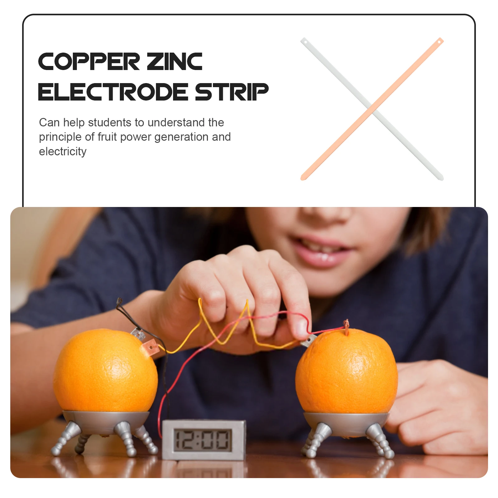 

1 set 1 Set Zinc Copper Anode Sheets Fruit Experiment Supplies Diy Science Kit For Kids Electroplating Strips Zinc Sheet