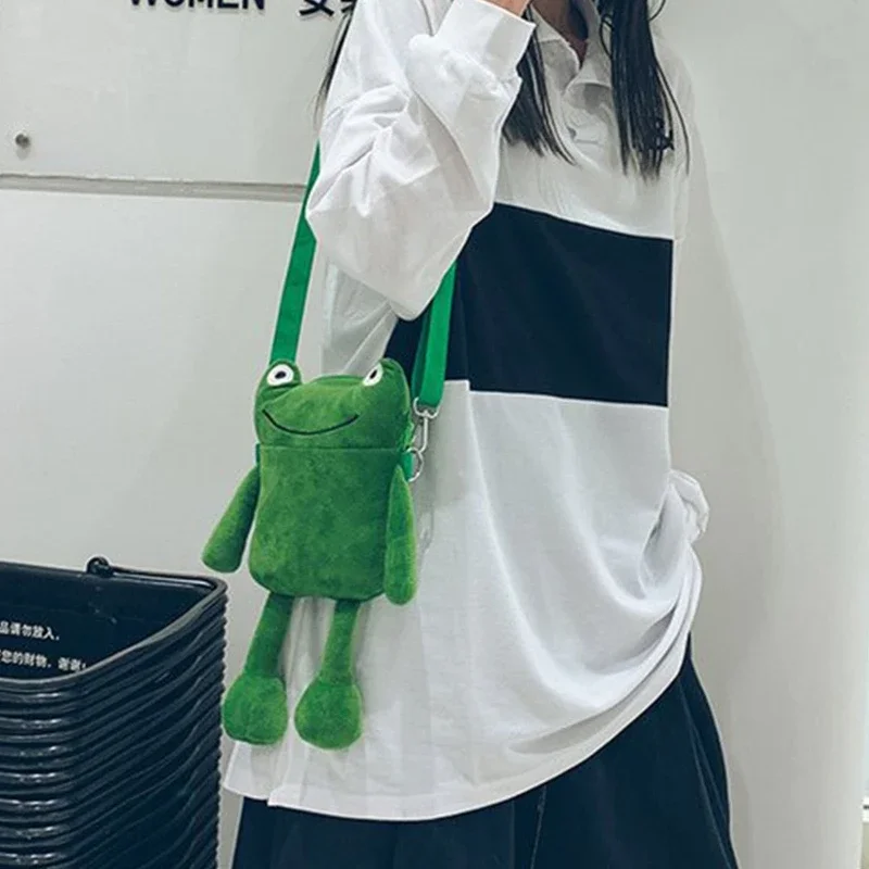 

Adorable Frog Shoulder Bag - Cute Cartoon Green Tote for Women, Kids & Family Gatherings, Fun Gift Idea