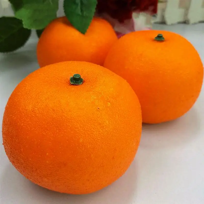 5Pcs Lifelike Orange Models Decorative Artificial Oranges Fake Orange Ornaments Photo Props Children Toys Fake Fruit Ornaments