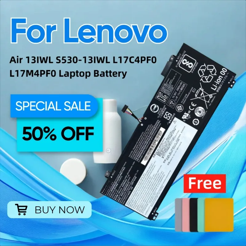 

For Lenovo Xiaoxin Air 13IWL S530-13IWL L17C4PF0 L17M4PF0 Laptop Battery Give Away A Mouse Pad