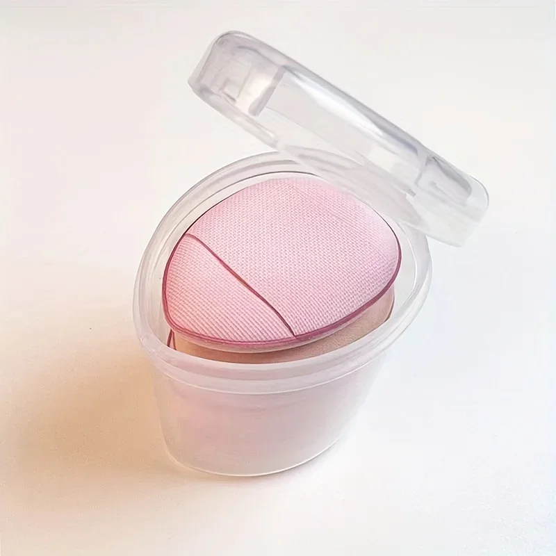 6 pçs mini puff de dedo com caixa esponja de maquiagem conjunto com recipiente puff de maquiagem pequeno mini pó puff creme puff ferramentas de maquiagem
