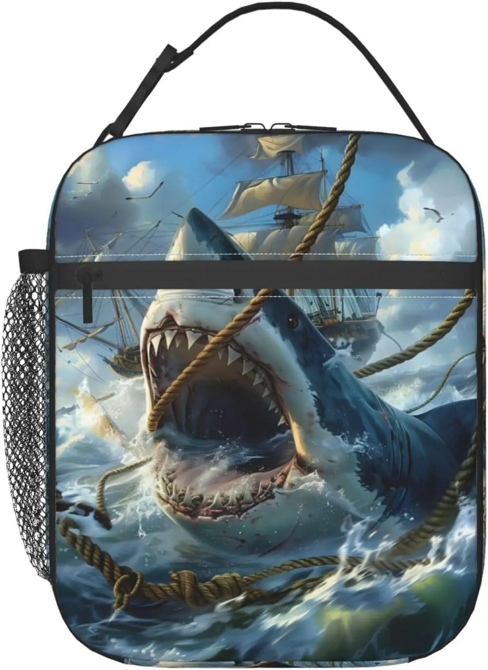 Shark Lunch Box for Women Men Boys Kids, Insulated Cooler Lunch Bag for Picnic, School, Office, Travel, Work, Portable Reusable