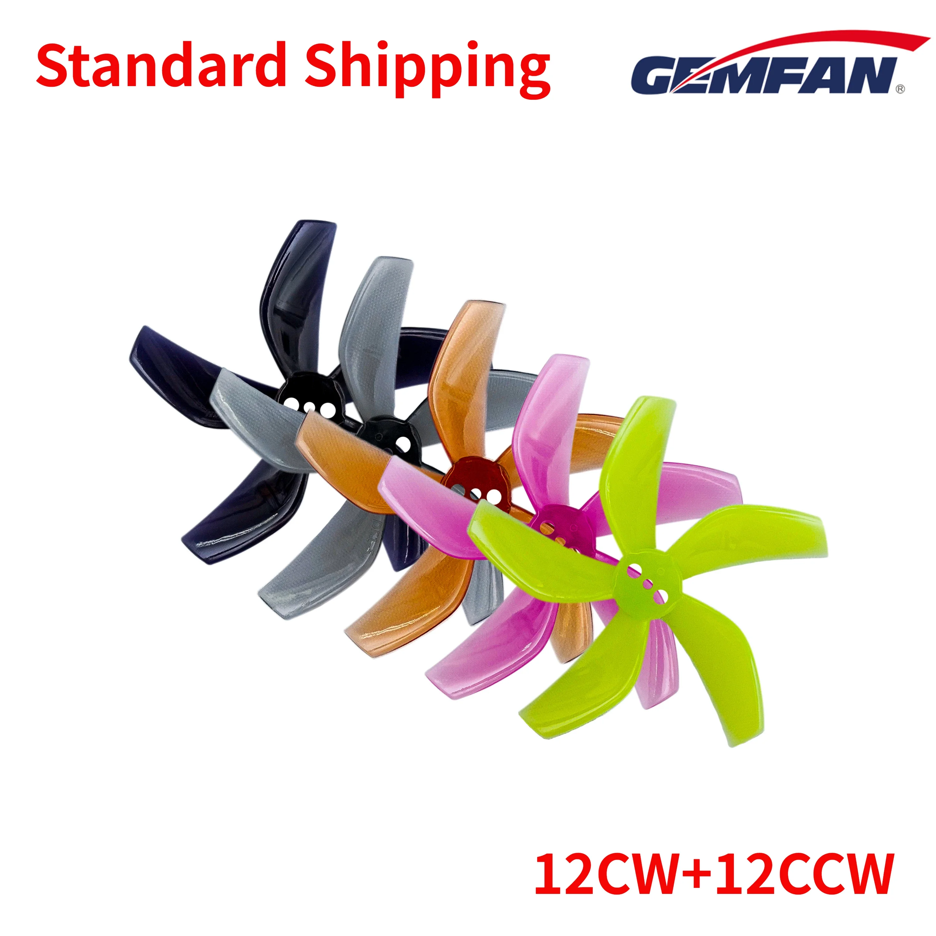 

12Pairs(12CW+12CCW) Gemfan D51 2020 51mm 5-Blade Propeller 1.5mm (Random Color) for RC FPV 2inch Cinewhoop Drones